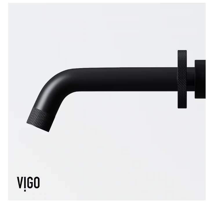 VIGO Cass 2-Handle Wall Mount Bathroom Faucet in Matte Black (NEW)