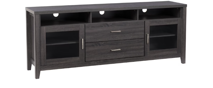 Corliving Hollywood Grey TV Stand with Drawers for TVs up to 80"