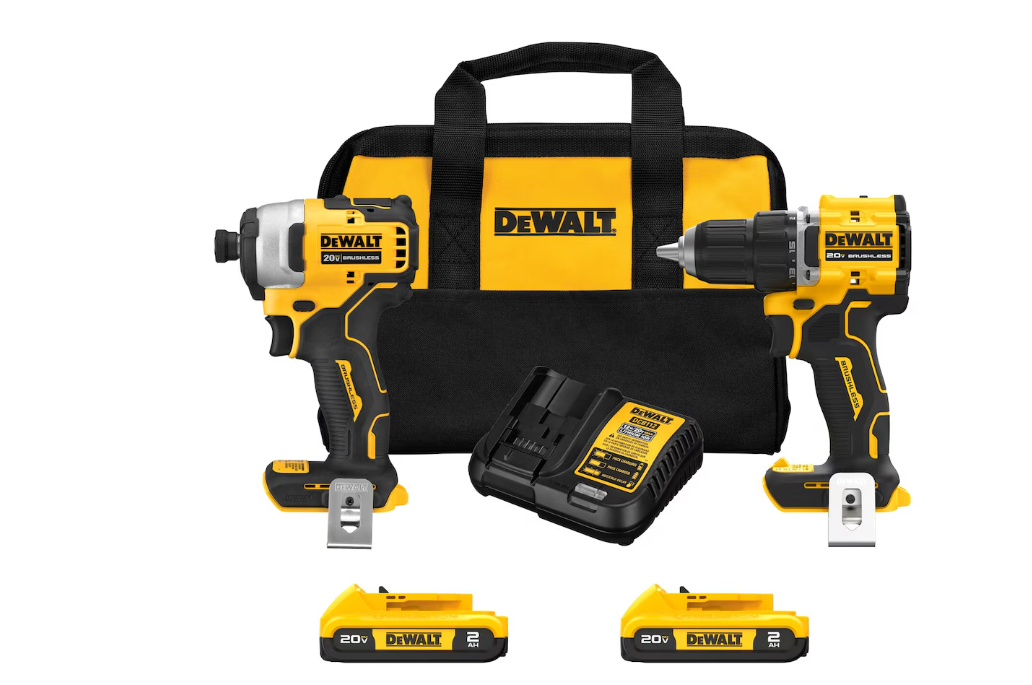 DEWALT 20V MAX ATOMIC Brushless Cordless Drill/Impact 2-Tool Combo Kit w/ (2) 2Ah Batteries, Charger & Bag (NEW)
