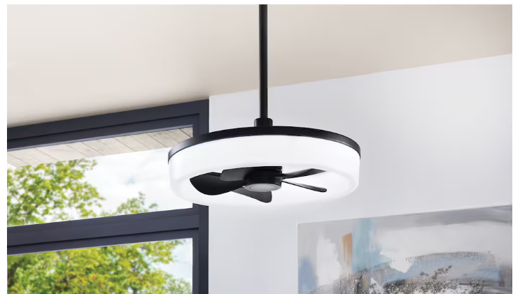 Home Decorators Collection Dialstone 23-inch Indoor/Cover Outdoor Matte Black Ceiling Fan with Integrated CCT LED Light & Remote