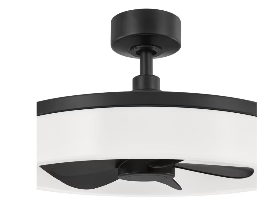 Home Decorators Collection Dialstone 23-inch Indoor/Cover Outdoor Matte Black Ceiling Fan with Integrated CCT LED Light & Remote