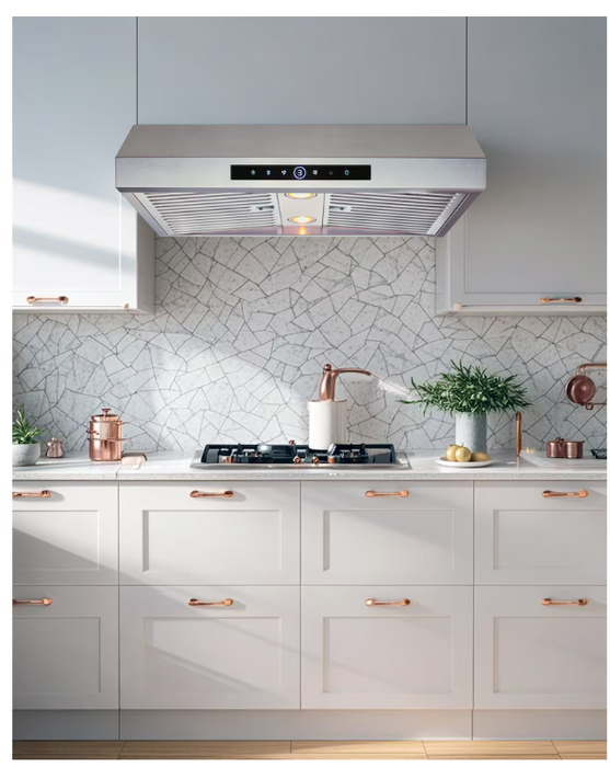 Vissani 30 inch 660CFM Under Cabinet Range Hood with 6 Speed Setting and Touch Controls in Stainless Steel(NEW)