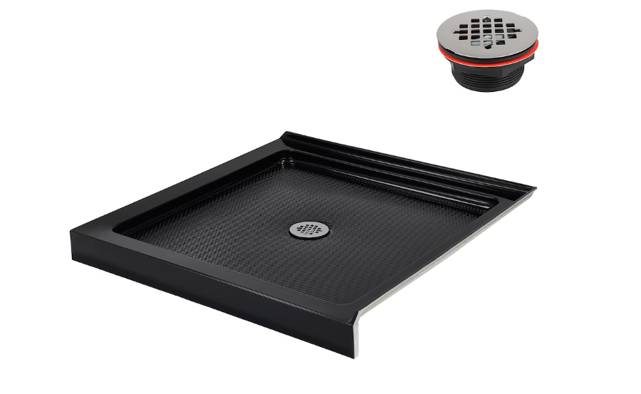 Streamline NT-2241-36BL-CR 36 in. x 36 in. Corner Acrylic Shower Base with Center Drain, Drain Included