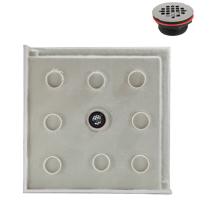 Streamline NT-2241-36BL-CR 36 in. x 36 in. Corner Acrylic Shower Base with Center Drain, Drain Included