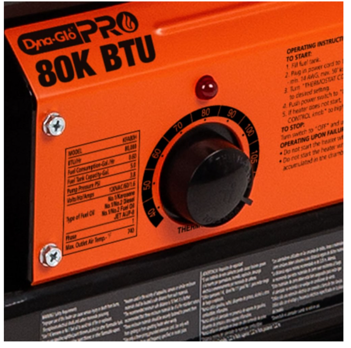 Dyna-Glo Pro 80,000 BTU Portable Kerosene Forced Air Heater (NEW)