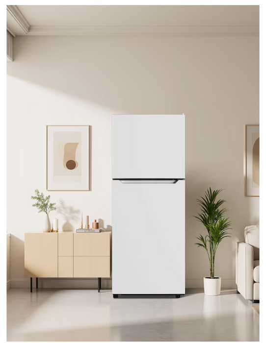Vissani 24-inch W 12.1 Cu. Ft. Top Freezer Refrigerator in White- ENERGY STAR