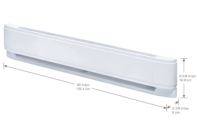 Dimplex 60-inch 240/208V 1500/1125W LCM Linear Convector Electric Baseboard in White