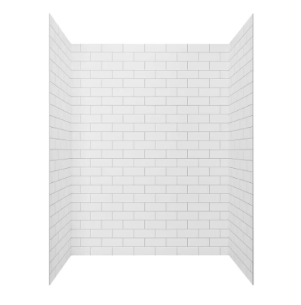 American Standard Passage 32 in. x 60 in. x 72 in. 4-Piece Glue-Up Alcove Shower Wall in White Subway Tile