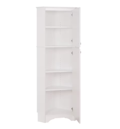 Prepac Elite 72"H 2-Door Corner Storage Cabinet in White (new)