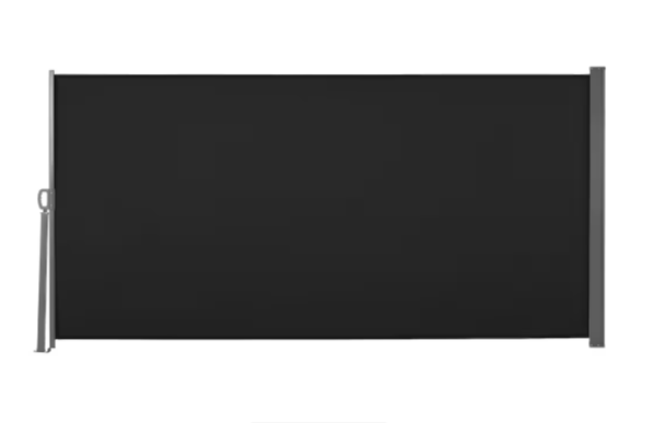 Outsunny 118" x 63" Retractable Side Awning, Black (new)