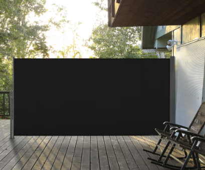 Outsunny 118" x 63" Retractable Side Awning, Black (new)