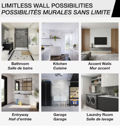 MAAX Manhattan Glue-up Wall Tiles 15.75 x 31.5 in. In Smooth Marble Glacier (17.2 sq ft per box)