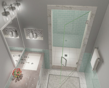 Aston Kinkade XL 22.25 - 22.75" x 80" Frameless Hinged Shower Door with Clear Glass in Stainless Steel