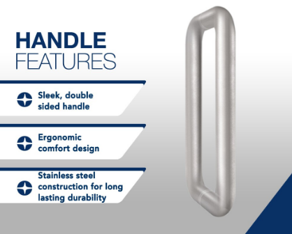 Aston Kinkade XL 22.25 - 22.75" x 80" Frameless Hinged Shower Door with Clear Glass in Stainless Steel