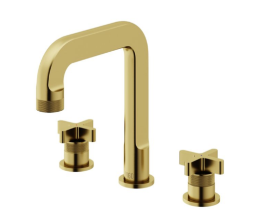 Gold 8” Widespread 2-Handle Bathroom Faucet (new)