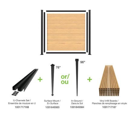 Barrette Outdoor Living 6' x 6' Vinyl Fence Infill Boards ( Set of 12) Cypress