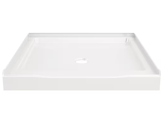 Delta Classic 500 36 in. L x 36 in. W Alcove Shower Pan Base with Center Drain in High Gloss White