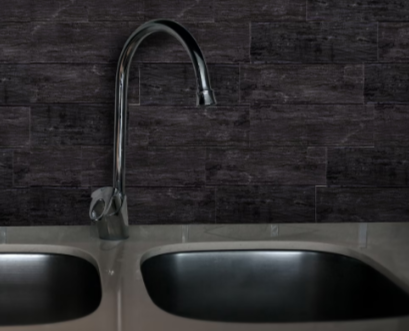 LuxySplash Peel & Stick Weathered Charcoal Textured Glass Subway Wall Tile 4" x 12" (3 Pieces, 1 Sq. Ft./Pack)