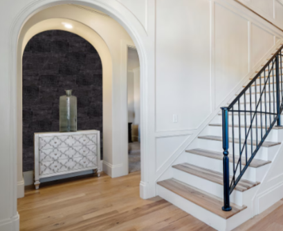 LuxySplash Peel & Stick Weathered Charcoal Textured Glass Subway Wall Tile 4" x 12" (3 Pieces, 1 Sq. Ft./Pack)