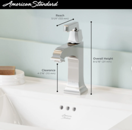 American Standard Town Square® S Single Hole Single-Handle Bathroom Faucet 1.2 gpm/4.5 L/min With Lever Handle (new)