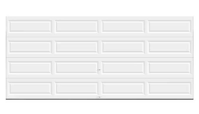 Clopay Classic Steel 16 ft. x 7 ft. Non-Insulated Solid White Garage Door (new)