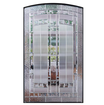 Masonite Everland 34-inch x 80-inch x 4-9/16-inch Chestnut 3/4 Lite Elmhurst Single Fibreglass Prehung Front Door LH