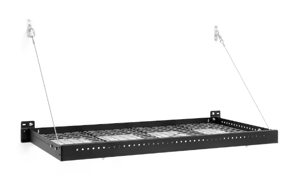 NewAge Products Pro Series 3.0 2 ft. x 4 ft. Wall Mounted Steel Shelf in Black (Set of 2)