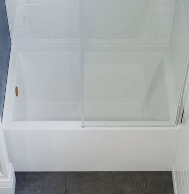 Swiss Madison Lausanne 48 W x 32-in L Glossy White Acrylic Alcove Skirted Left Drain Bathtub
