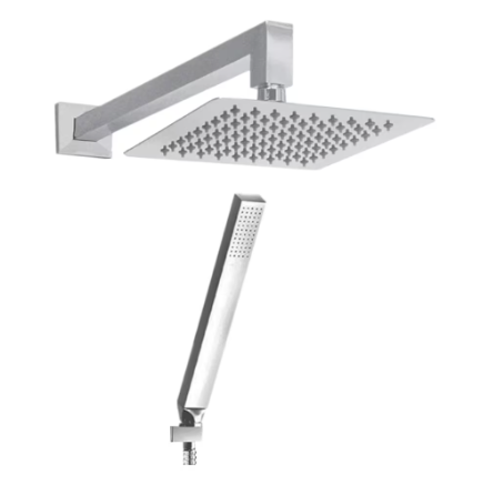 Akuaplus Square Shower Faucet with Sliding Rail in Chrome