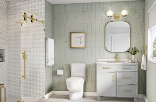 Home Decorators Collection Savina 2-Light LED Bathroom Vanity Light Fixture with Opal Glass and Brushed Gold Finish