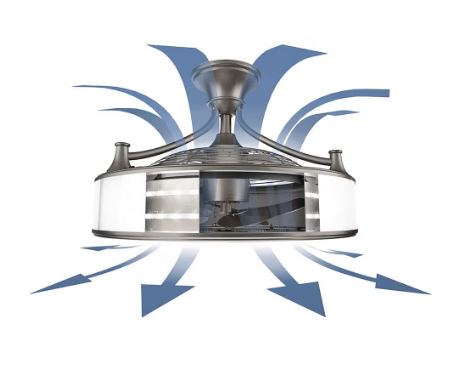 Home Decorators Collection Windara 22-inch Indoor/Outdoor Brushed Nickel Ceiling Fan with Dimmable Integrated LED Light Kit & Remote