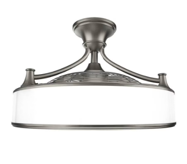 Home Decorators Collection Windara 22-inch Indoor/Outdoor Brushed Nickel Ceiling Fan with Dimmable Integrated LED Light Kit & Remote