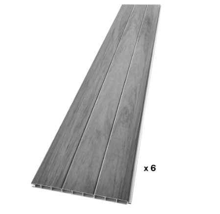 Creative Surfaces® 6' x 6' Vinyl Woodgrain Fence Panel Hazy Grey (new)