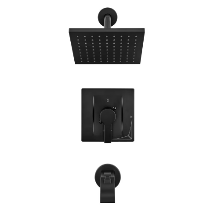 Glacier Bay Modern Single-Handle 1-Spray Tub and Shower Faucet in Matte Black, Valve Included