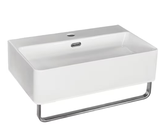 Glacier Bay Wall Mounted Bathroom Sink in White with Single Faucet Hole