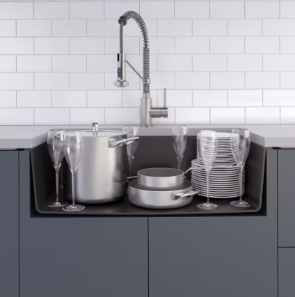 Kraus Undermount Granite Composite 32-inch Single Basin Kitchen Sink Kit in Black