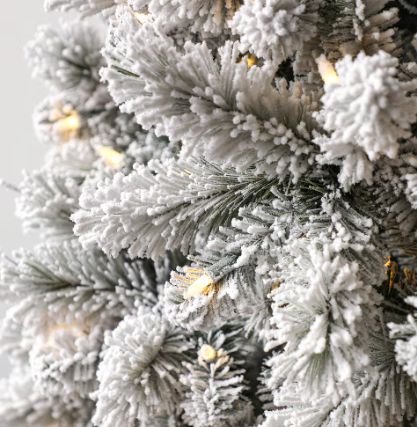 Home Accents Holiday 9ft. Pre-Lit 550L LED Wesley Slim Flocked