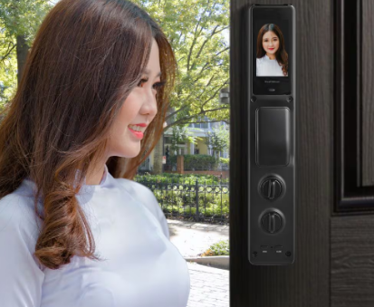 DALTON LOCKS Smart Lock Fingerprint Wi-Fi Deadbolt Camera 3D Face and Finger Vein Recognition Gray Google & Alexa