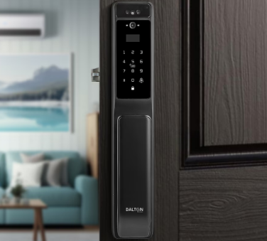 DALTON LOCKS Smart Lock Fingerprint Wi-Fi Deadbolt Camera, 3D Face Rec Black Works with Google & Alexa