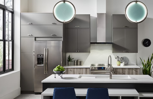 Broan-NuTone 30-inch T-Style Chimney Wall Mount Range Hood 450 MAX Blower CFM Stainless Steel & Black Glass