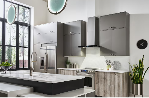 Broan-NuTone 30-inch T-Style Chimney Wall Mount Range Hood 450 MAX Blower CFM Stainless Steel & Black Glass