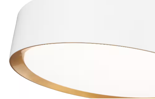 Z-Lite Kawan 1 Light Flush Mount in Matte White + Modern Gold