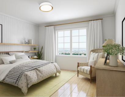 Z-Lite Kawan 1 Light Flush Mount in Matte White + Modern Gold