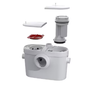 Saniflo SFA Saniaccess2 Macerator Pump 2-Piece 4.8 LPF Single Flush Elongated Standard Toilet in White Combo