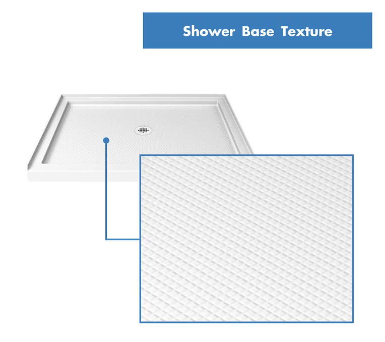 DreamLine SlimLine 36L x 36W x 2.75H in. Square Acrylic Alcove Shower Base Pan in White, Centre Drain with SlipGrip Slip-Resistant Technology