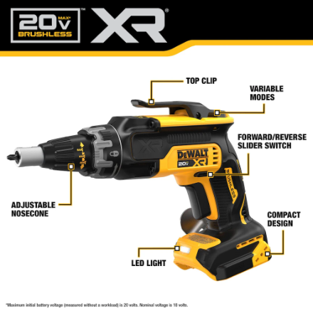 DEWALT 20V MAX XR Brushless Drywall Screwgun (Tool Only) (New)