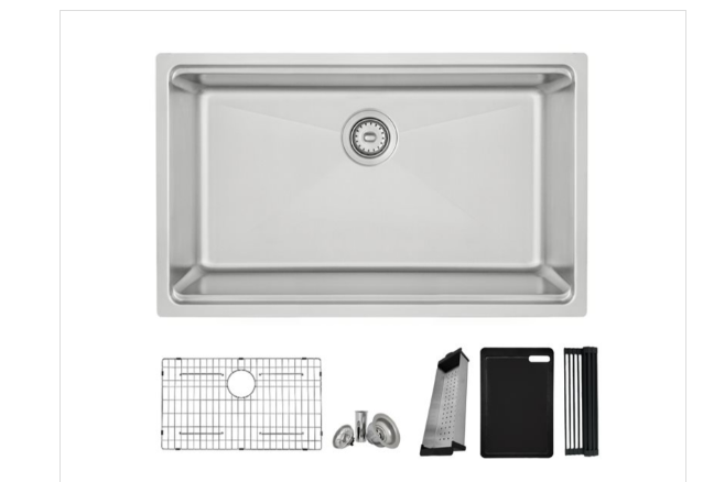 Stylish Completo S-131W 31-in Drop-in/Undermount Stainless Steel Workstation Kitchen Sink