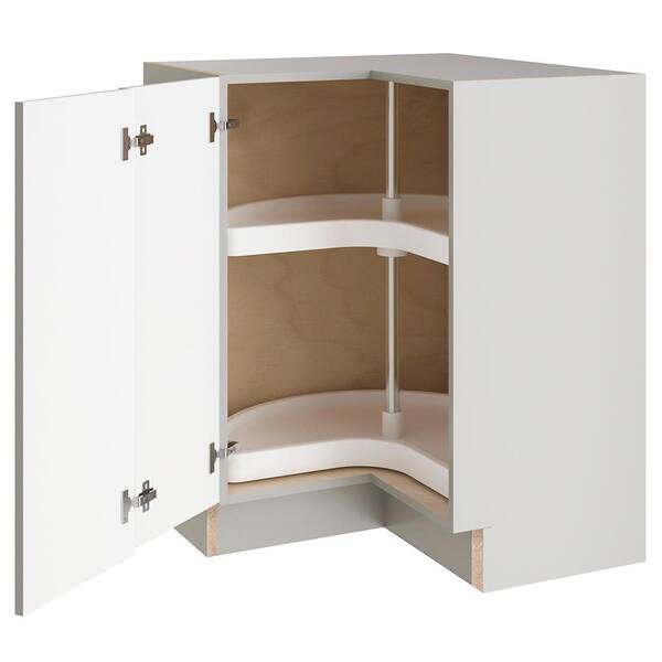 Edson Shaker Assembled 27.7 in. x 34.49 in. x 27.7 in. Lazy Susan Corner Base Cabinet in Gray (New)