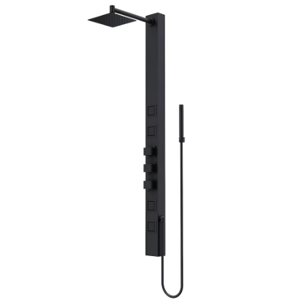 VIGO Sutton 4-Jet Shower Wall Panel System in Matte Black