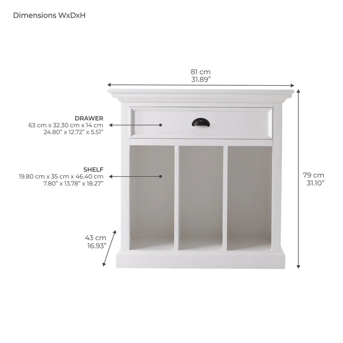 Halifax Grand Bedside Table with Dividers (T757) (NEW)